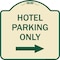 Signmission Hotel Parking With Right Arrow Heavy-Gauge Aluminum Architectural Sign, 18" x 18", TG-1818-23900 A-DES-TG-1818-23900 - alternate 1